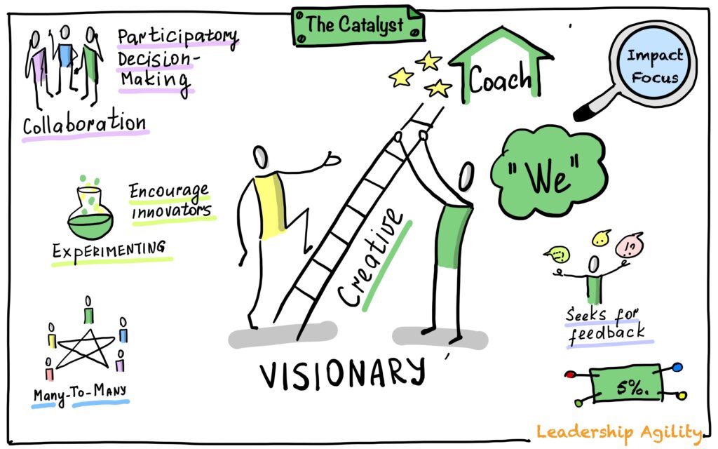 Leadership Agility Level 3: The Catalyst drawing by Julia Västrik