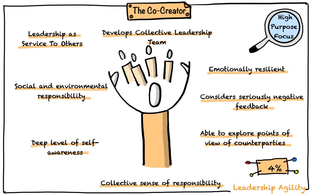 Leadership Agility Level 4: The Co-Creator drawing by Julia Västrik