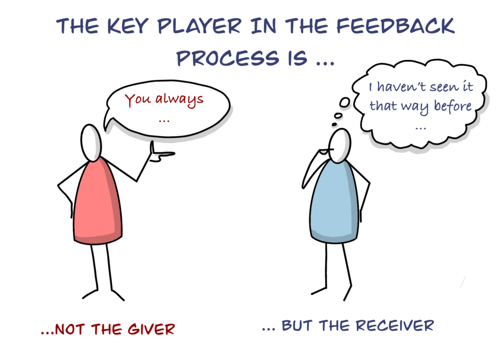 The key player in the feedback process is not the giver but the receiver
